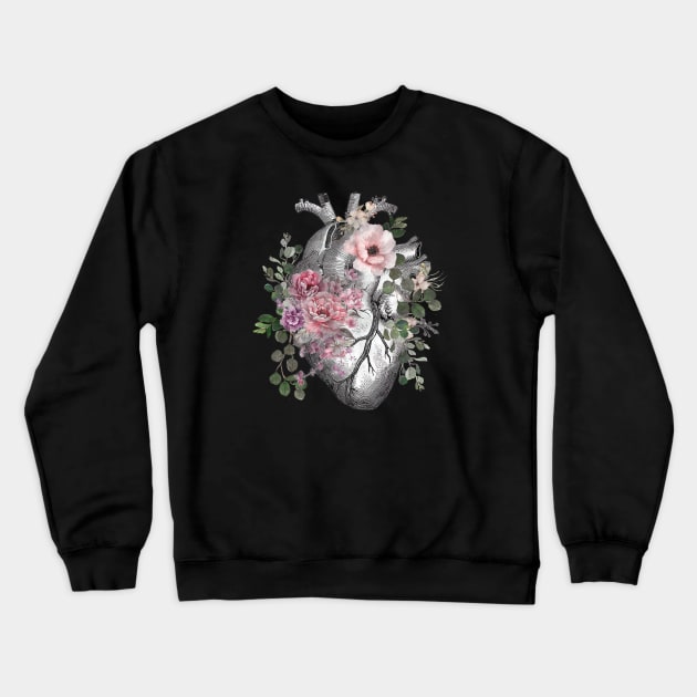 Floral heart 9 Crewneck Sweatshirt by Collagedream